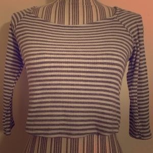 Grey and White Crop Top